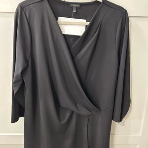 Talbots Black Wrap Tunic Top